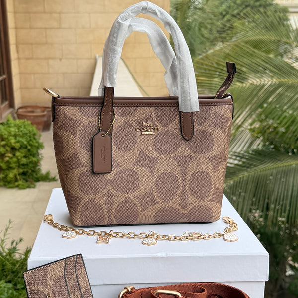 Coach City Mini Tote Bag-With Wallet & Charm Chain-Box Included-Master Plus Series.