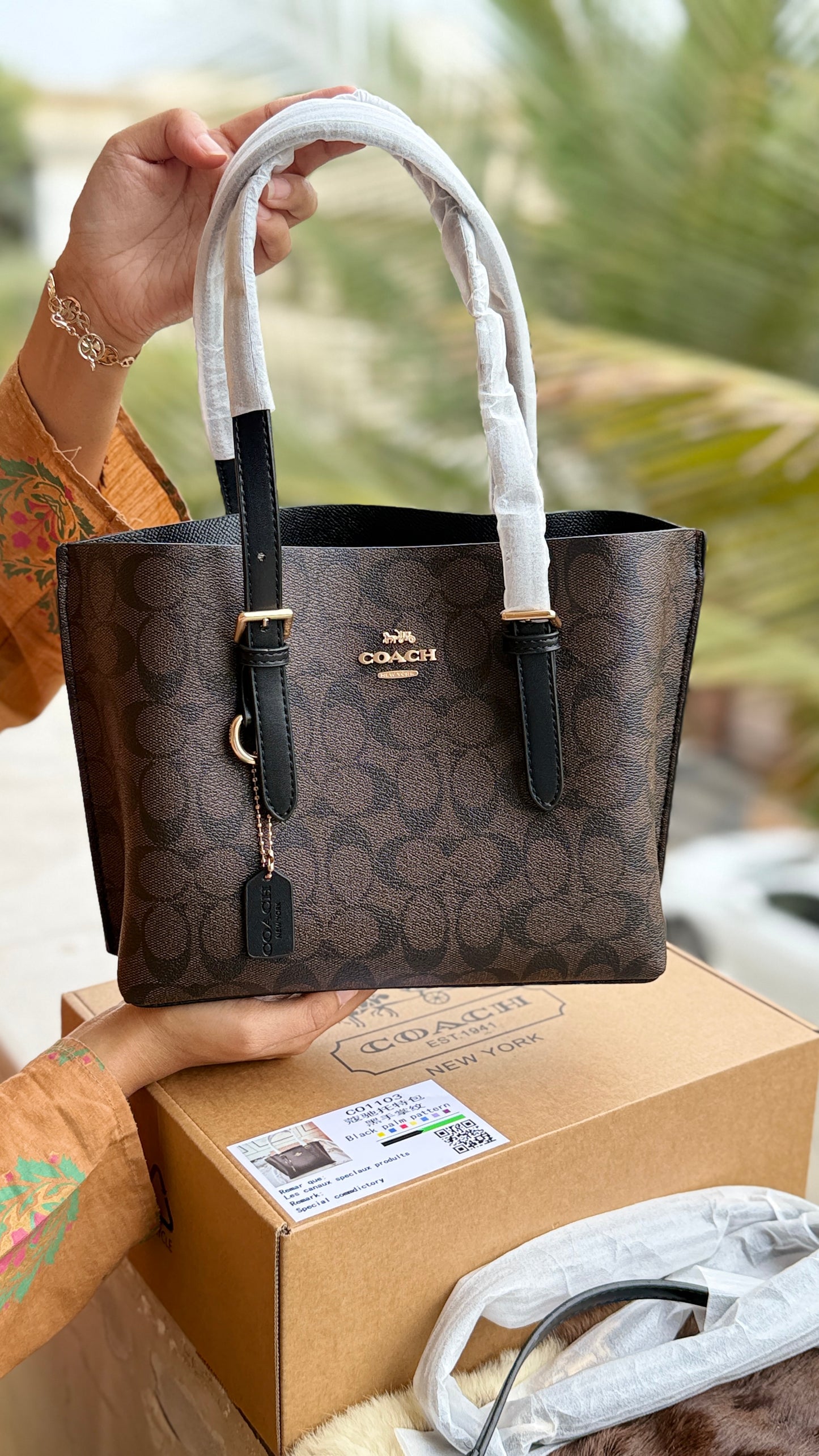 Coach Mollie 25 Tote Bag-Master Basic Series With Folding Box Packaging.