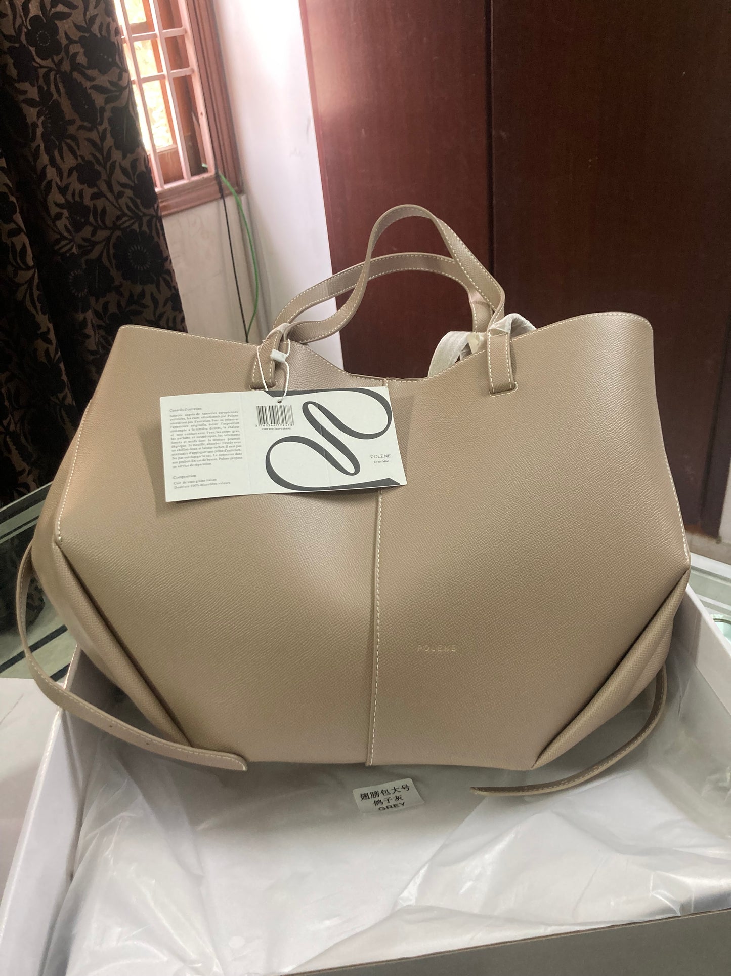 Pólene Cyme Textured edition Tote Bag! AAA TOP QUALITY With Folding Box