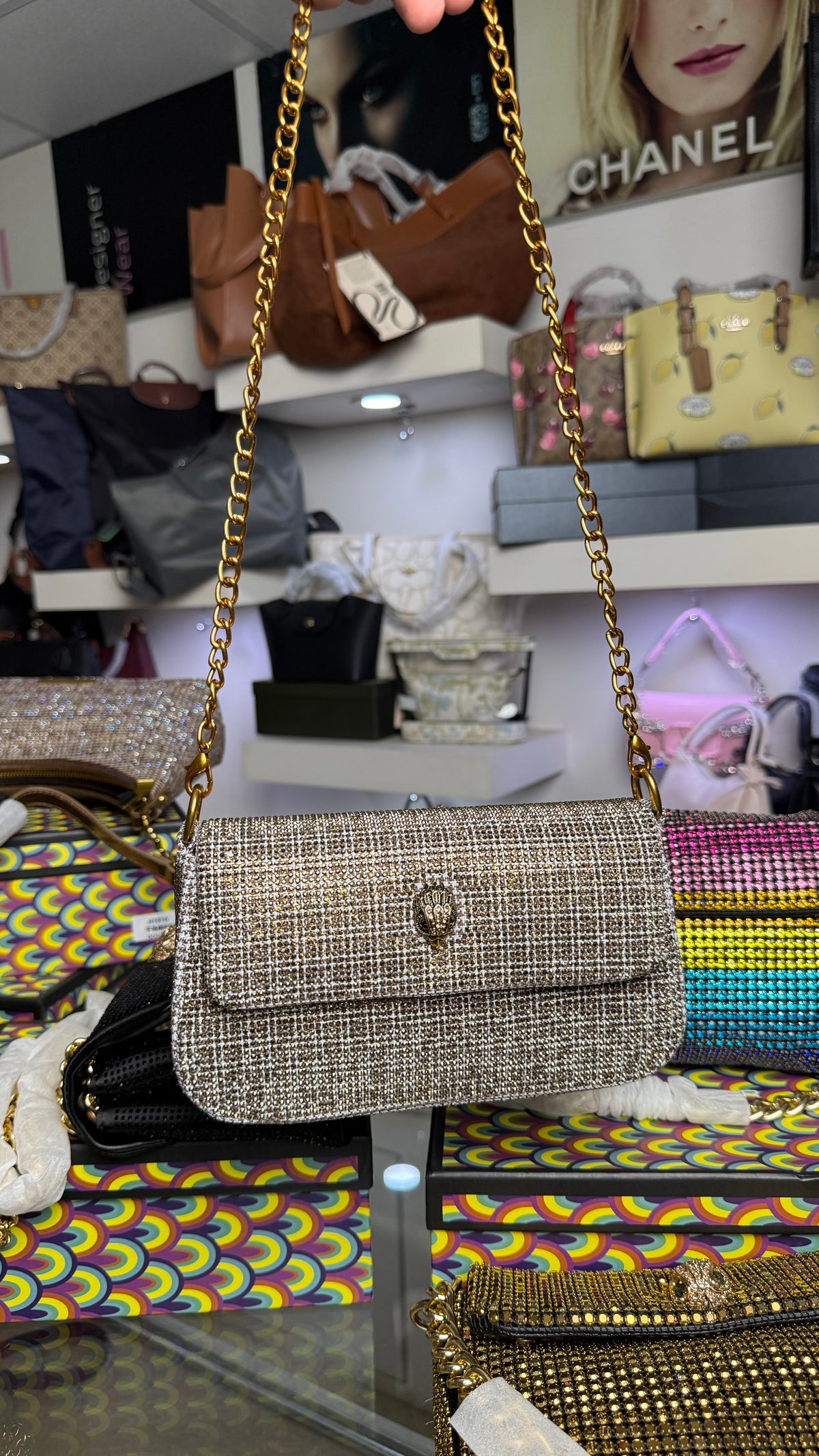 Kurt Geiger London crystal-embellished Shoulder Bag-With box