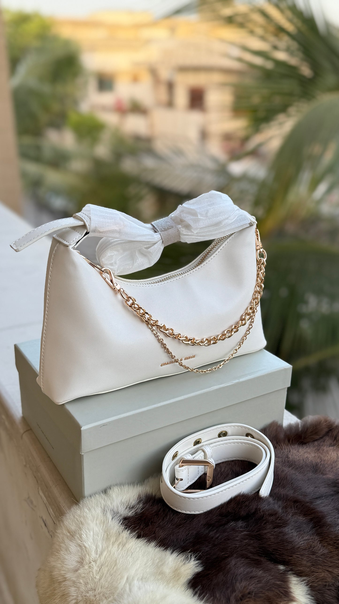 Charles & Keith Atwood chain-embellished shoulder bag-Master Series-With box