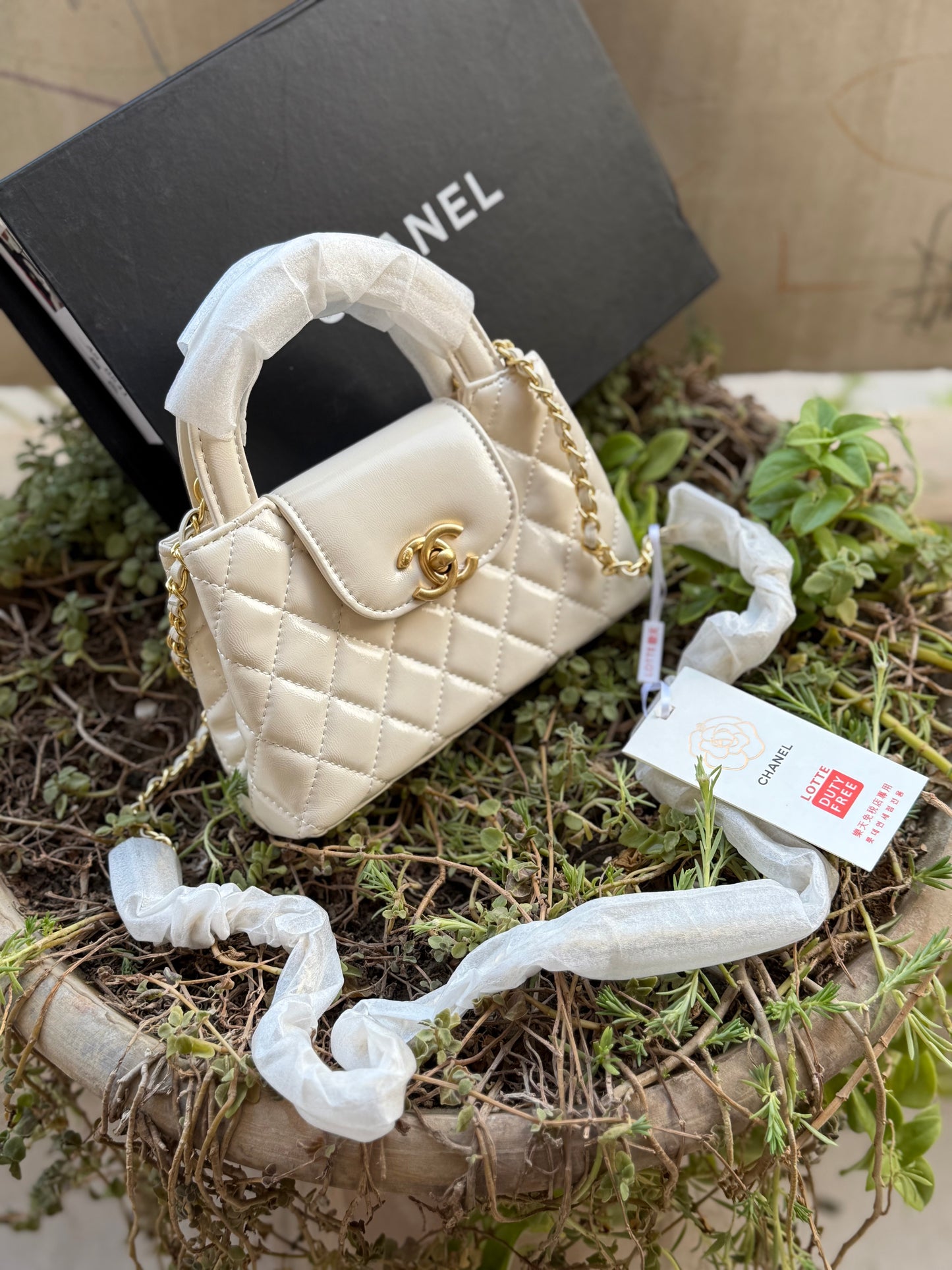 Chanel Kelly Small in White Shinny Calf Skin-AAA Quality-Folding Box