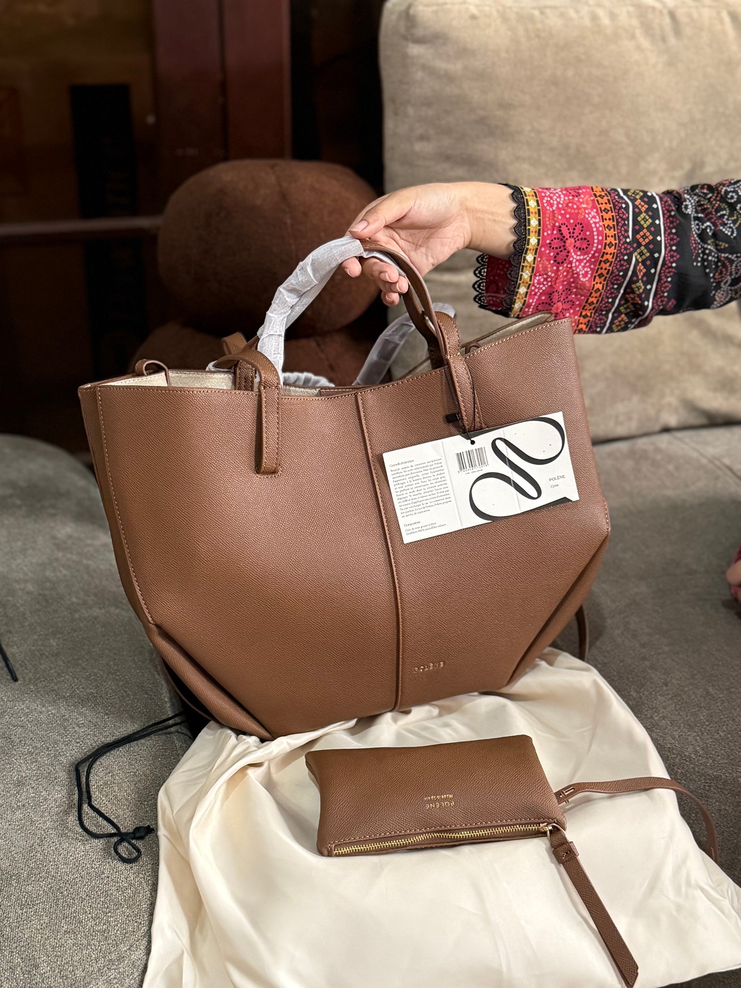 Pólene Cyme Textured edition tote Bag! AAA TOP QUALITY With Folding Box