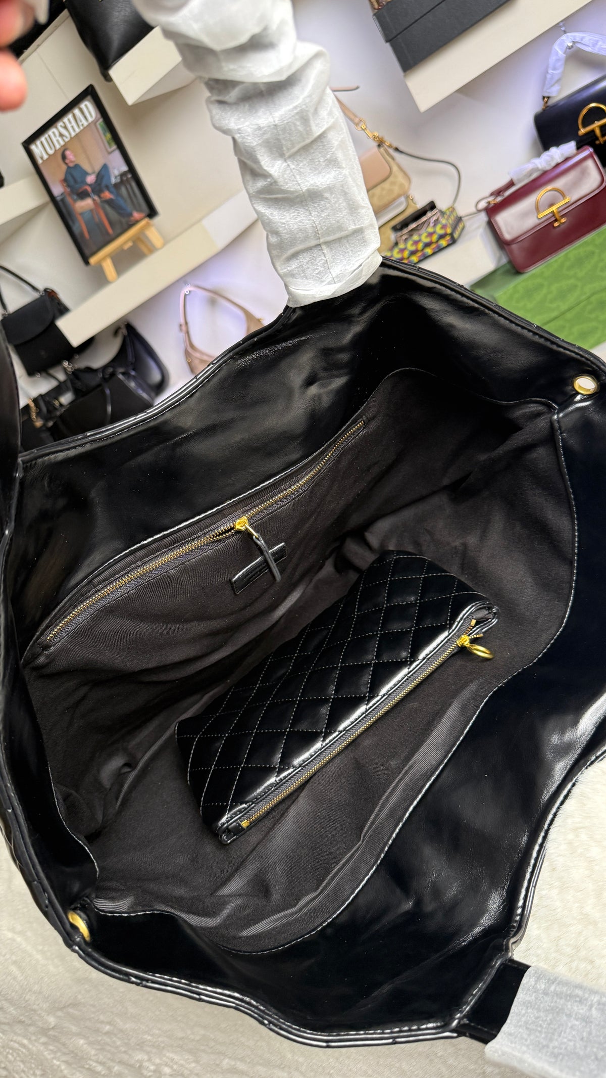 YSL  Saint Laurent Icare Maxi Matelassé Leather Tote-Master Plus Series.