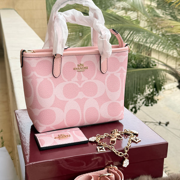 Coach City Mini Tote Bag-With Wallet & Charm Chain-Box Included-Master Plus Series.