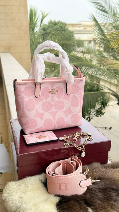 Coach City Mini Tote Bag-With Wallet & Charm Chain-Box Included-Master Plus Series.