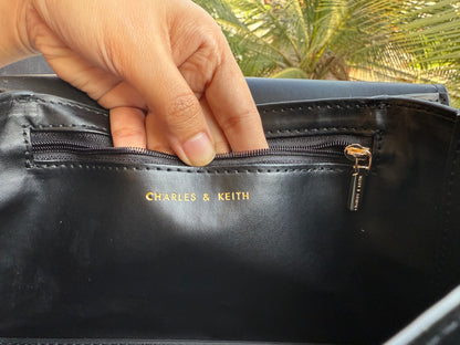 Charles & Keith Eleni Quilted Crossbody Bag-With Box