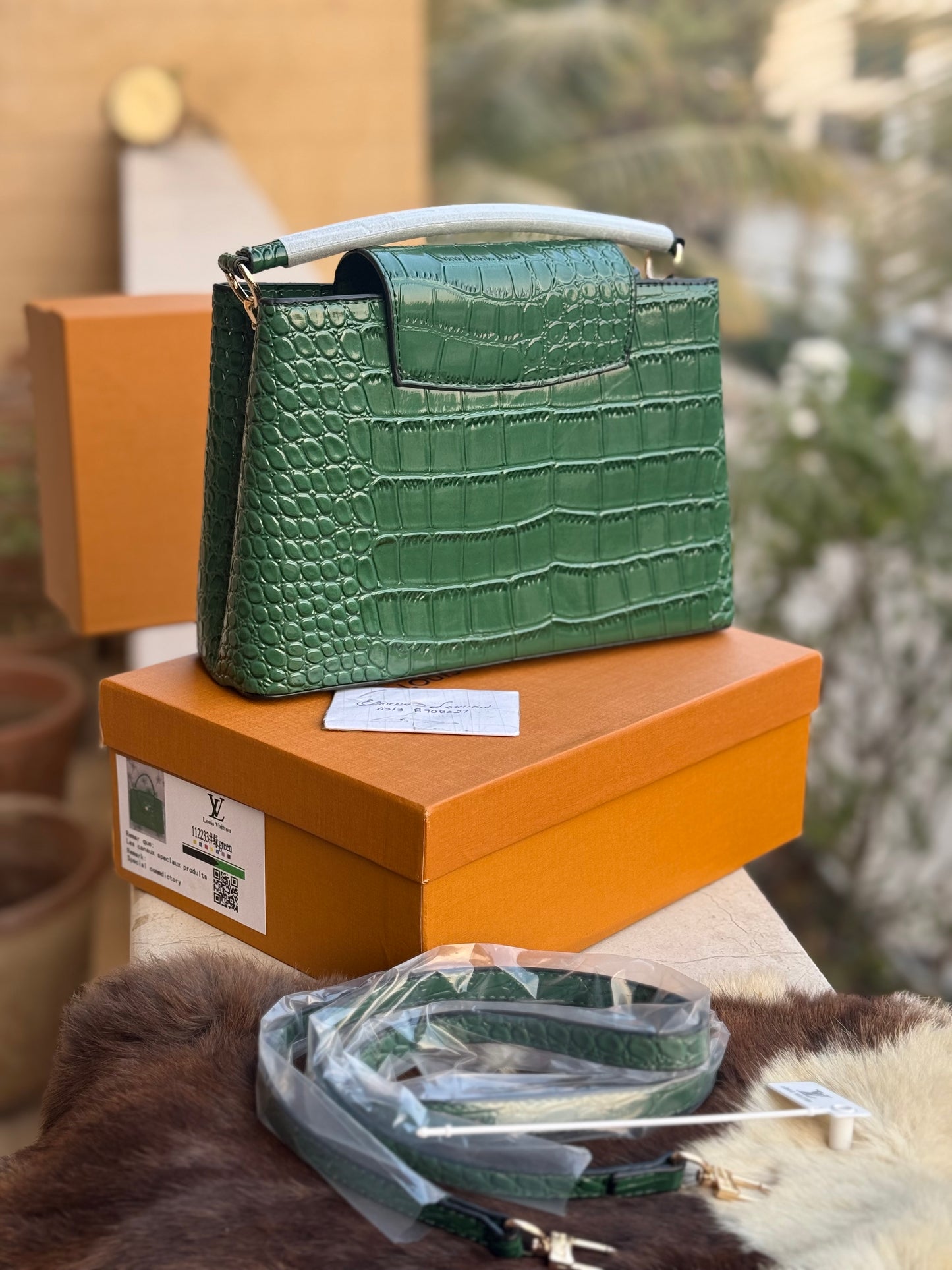 Louis Vuitton Cappucines BB Crocodile Pattern with box packaging