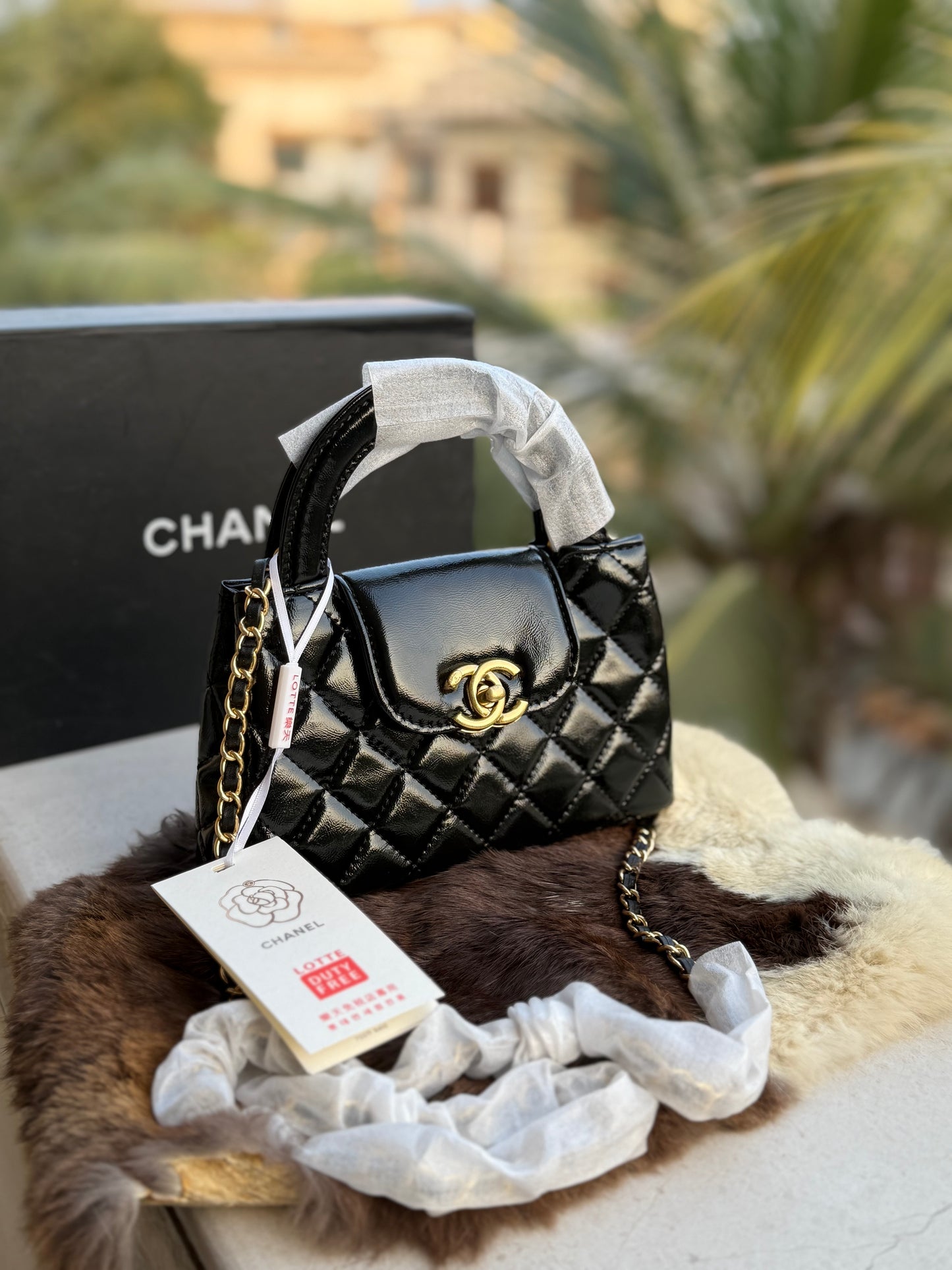 Chanel Kelly Small in Black Shinny Calf Skin-AAA Quality-Folding Box