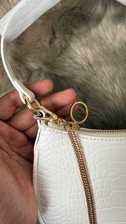 Charles & Keith Elspeth Croc-Effect Chain-Link Shoulder Bag