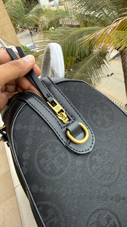 Tory Burch Petite T Monogram Jacquard Barrel Bag-Master Series.