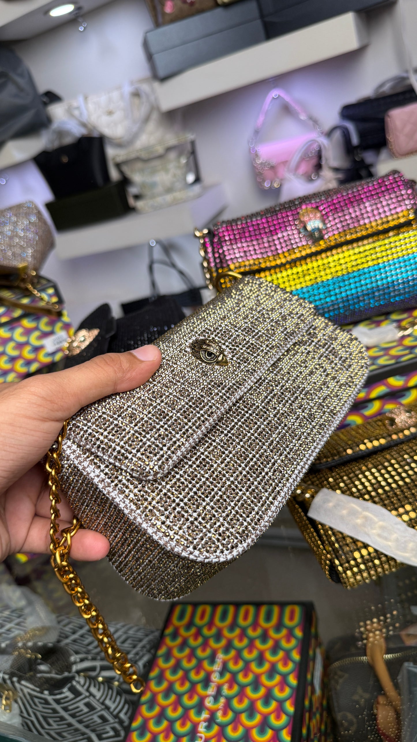 Kurt Geiger London crystal-embellished Shoulder Bag-With box