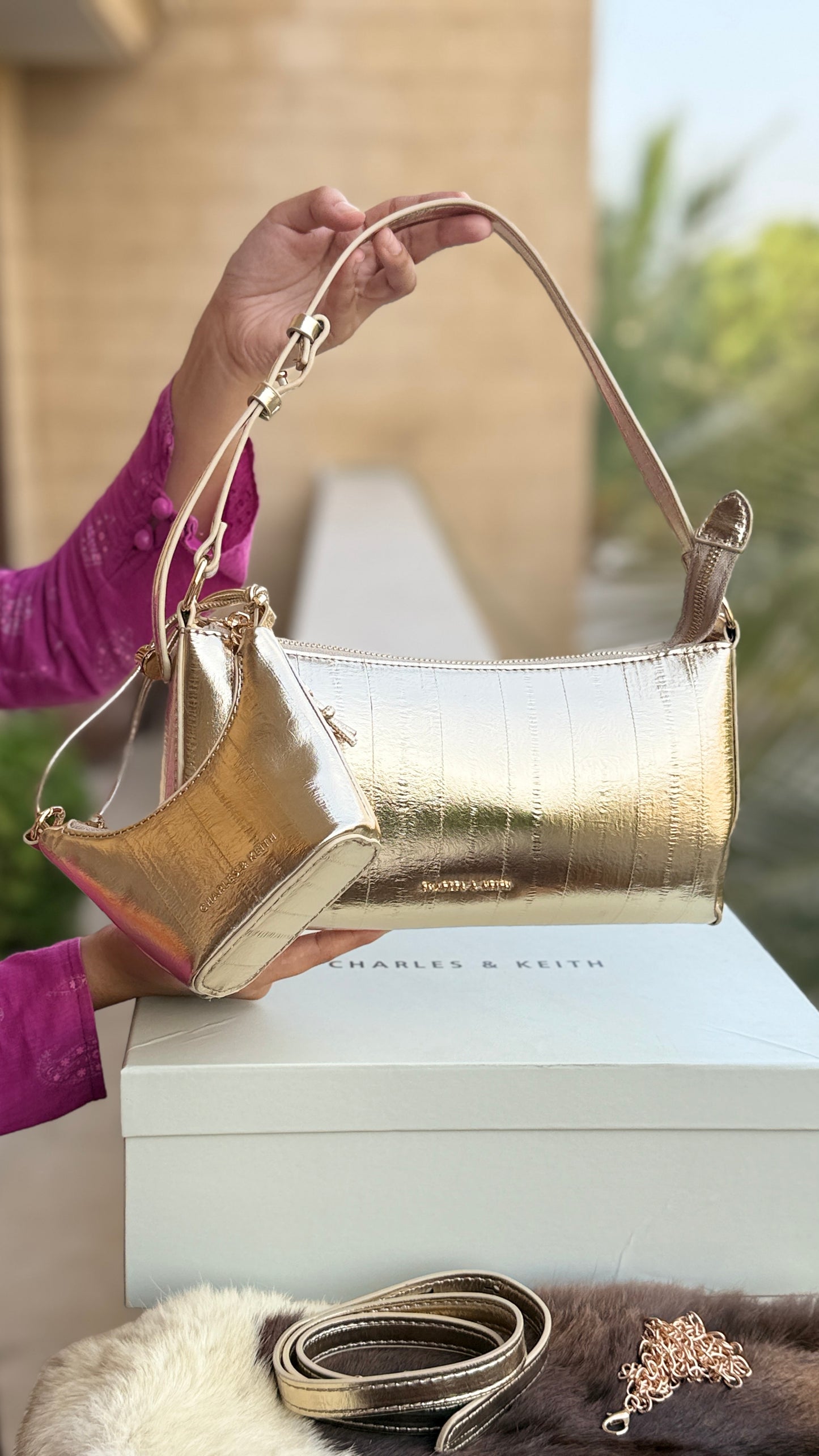 Charles & Keith Shoulder With Micro Bag-With box-Master Series.