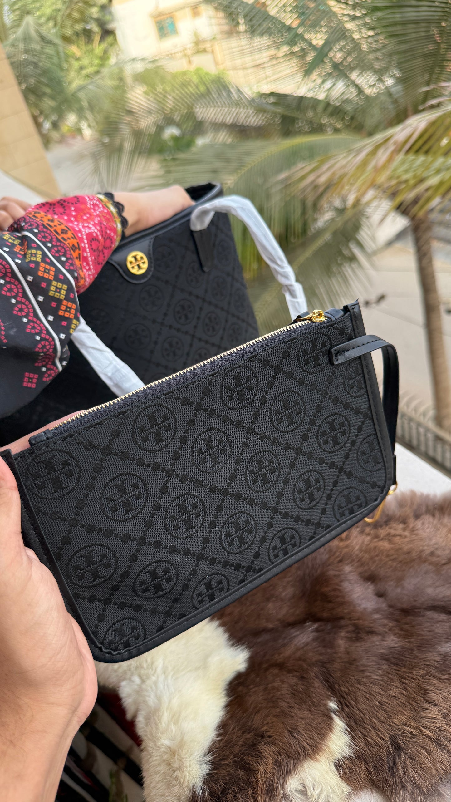 Tory Burch T Monogram Tote-Master Plus Series With Pouch