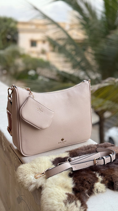 Kate Spade Emma Large Crossbody bag With mini pouch-Master Plus series Nude/Skin