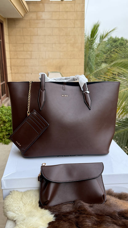 Aldo Tote-With Card Wallet & Pouch-With Box-Master Series