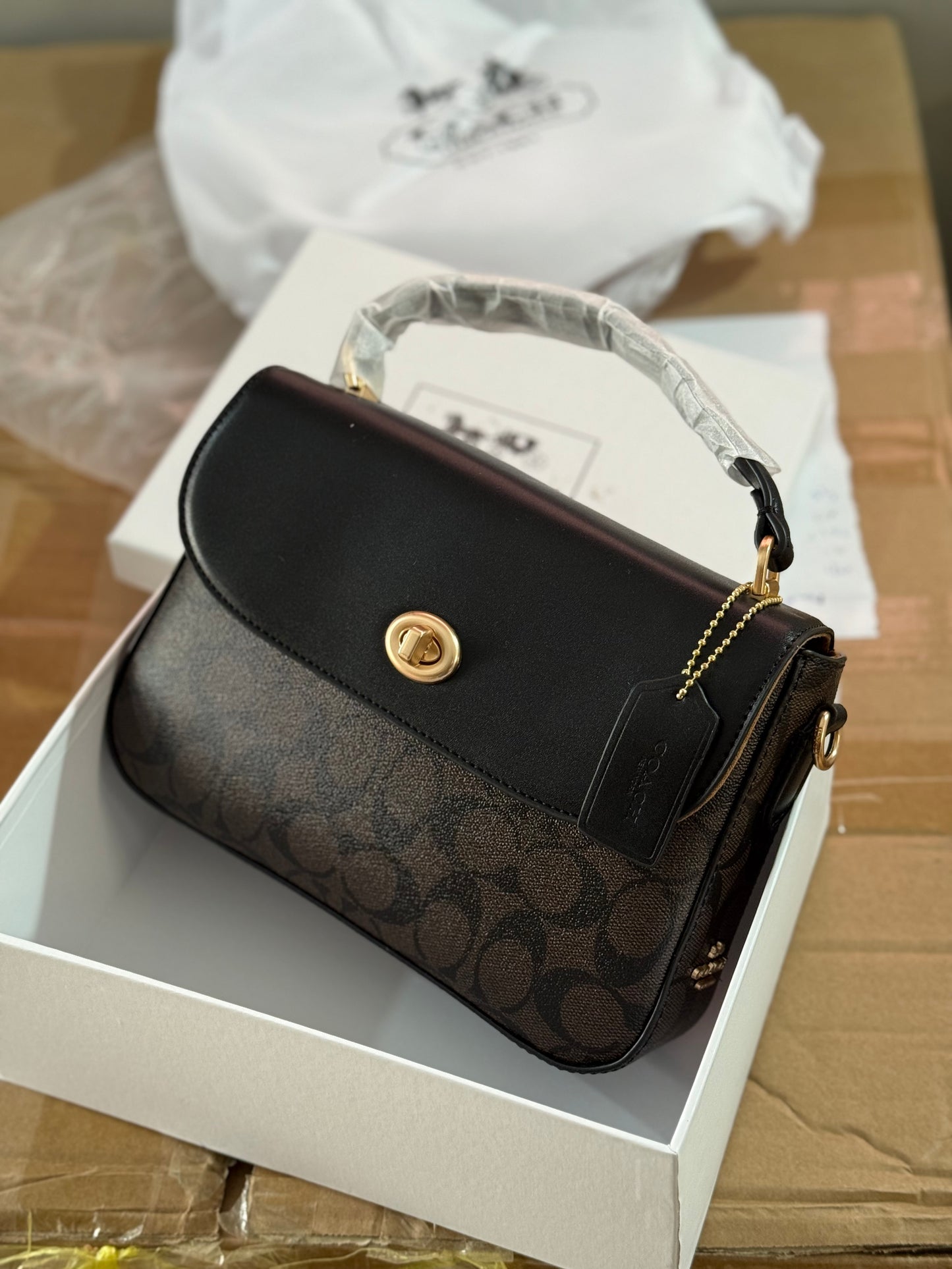 Coach Marlie Top Handle Satchel With Box.