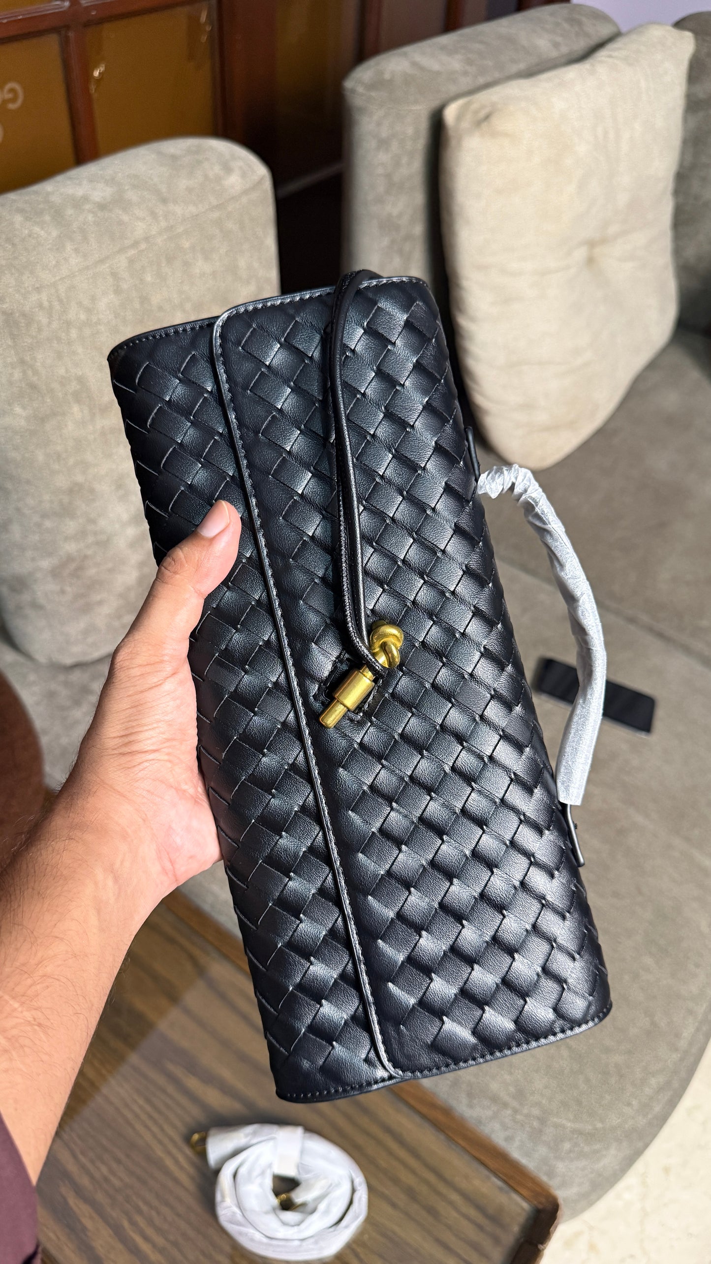 Bottega Venetta Andiamo Clutch.