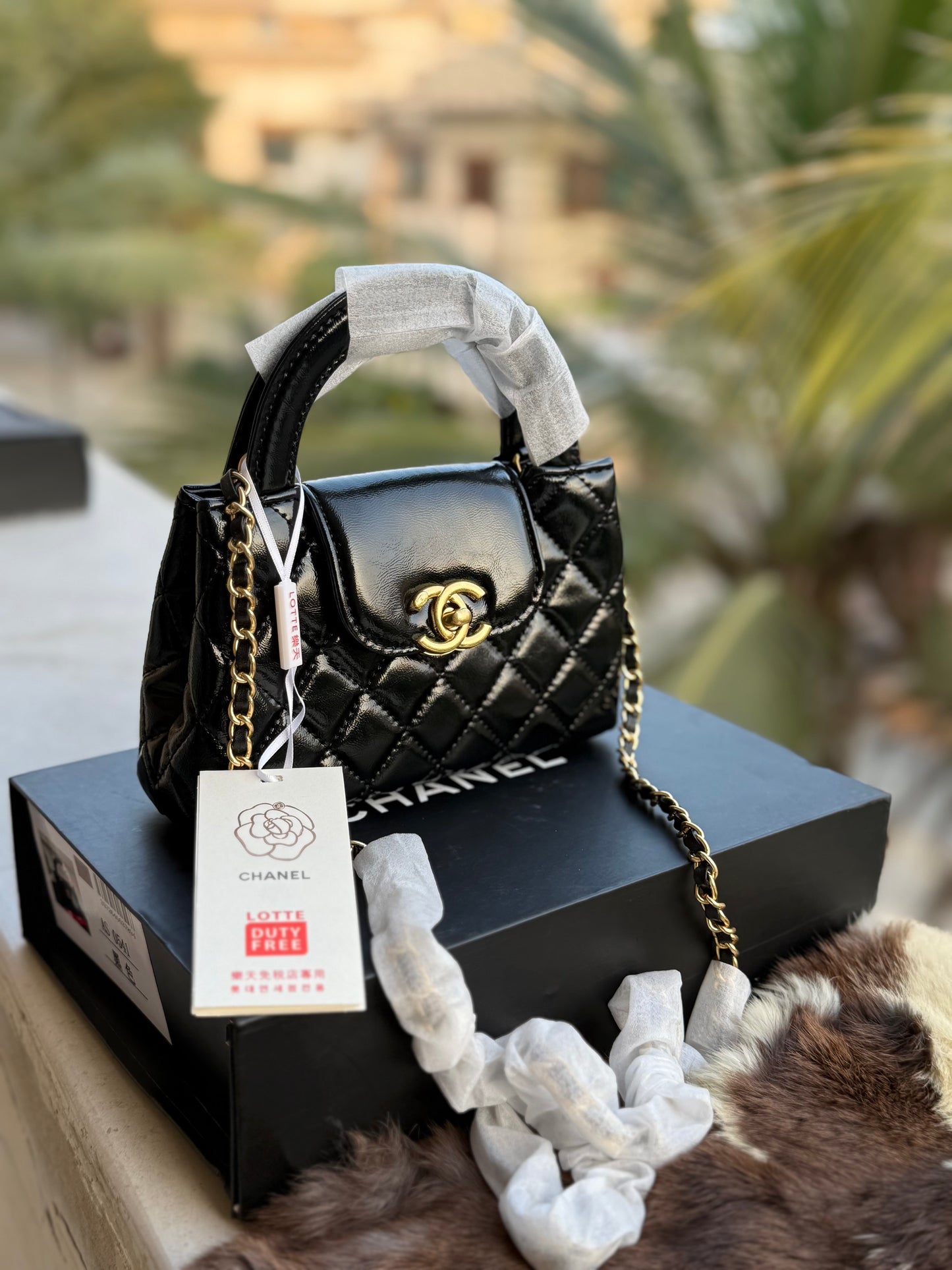 Chanel Kelly Small in Black Shinny Calf Skin-AAA Quality-Folding Box