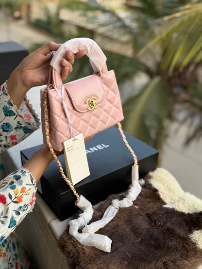 Chanel Kelly Small in Sakura Pink Shinny Calf Skin-AAA Quality-Folding Box