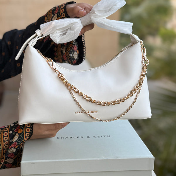 Charles & Keith Atwood chain-embellished shoulder bag-Master Series-With box