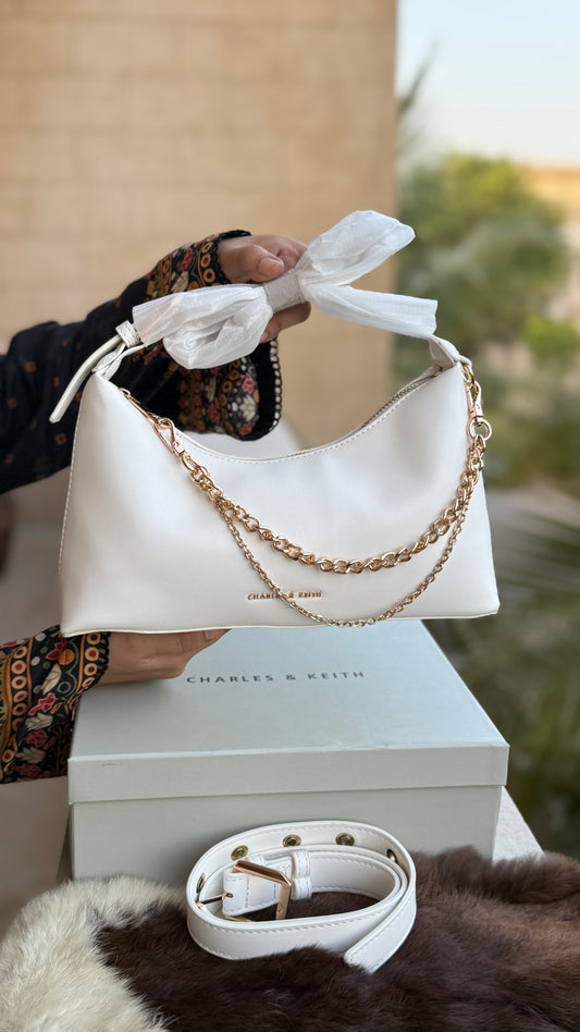 Charles & Keith Atwood chain-embellished shoulder bag-Master Series-With box