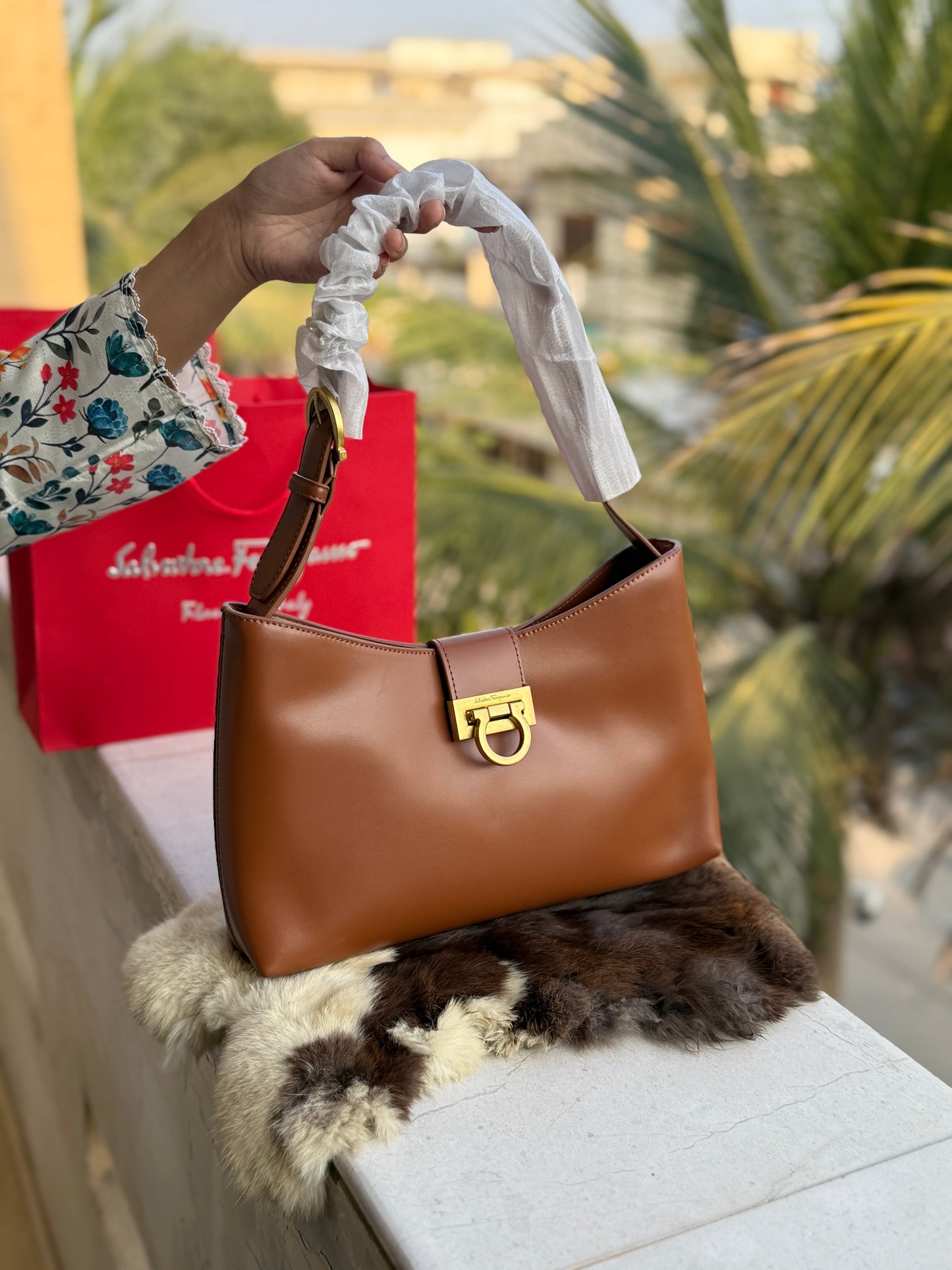 Salvatore Ferragamo Trifolio shoulder bag-Master Series-With Paper Bag-Same As Original