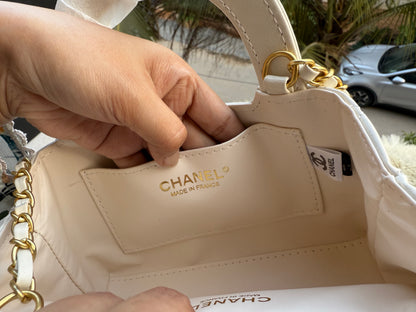 Chanel Kelly Small in White Shinny Calf Skin-AAA Quality-Folding Box