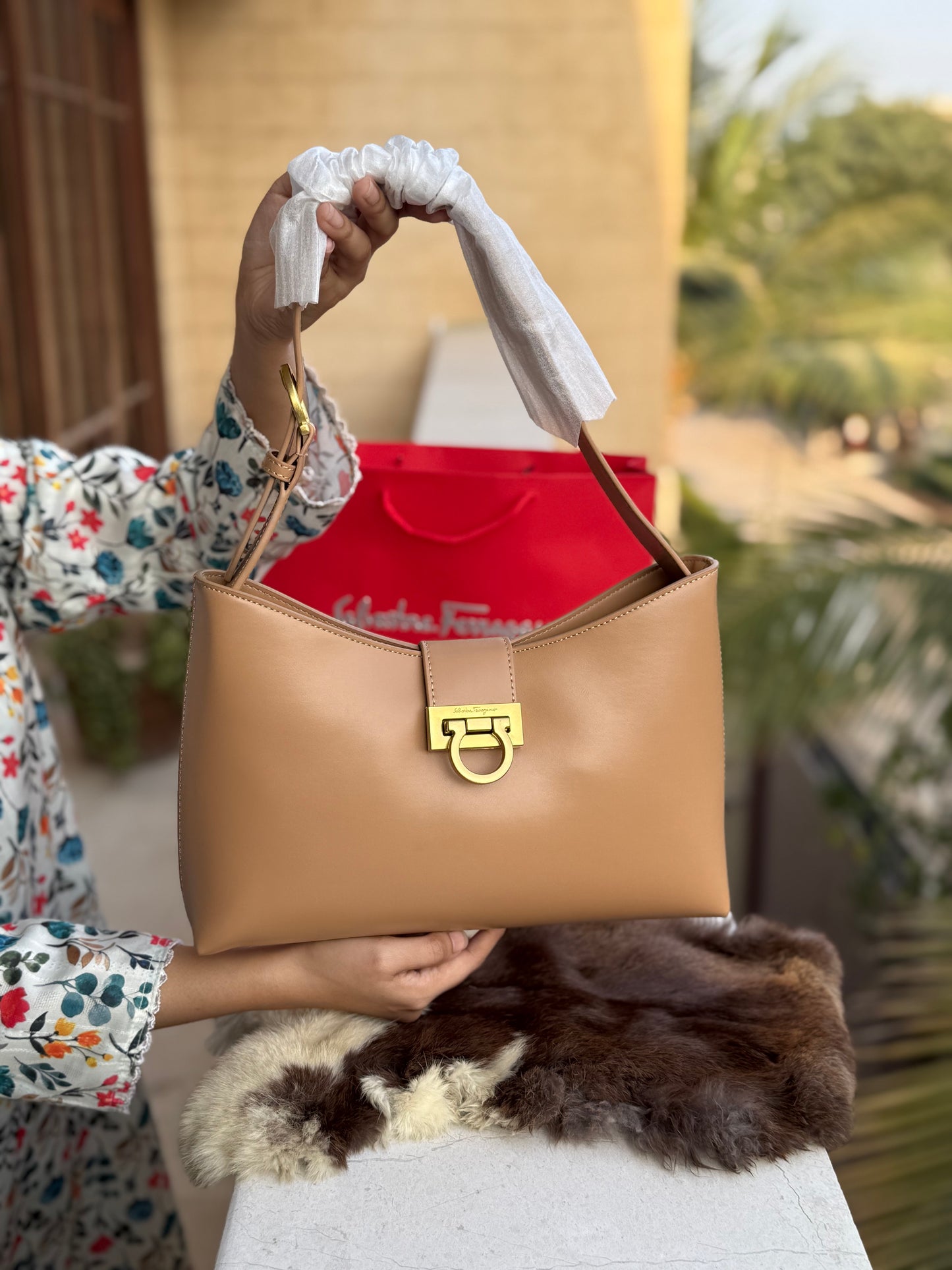 Salvatore Ferragamo Trifolio shoulder bag-Master Series-With Paper Bag-Same As Original