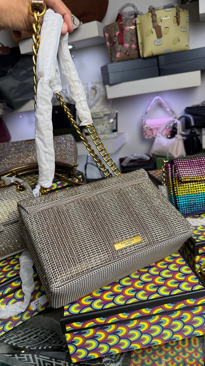 Kurt Geiger London Large Kensington houndstooth tote bag With Box.