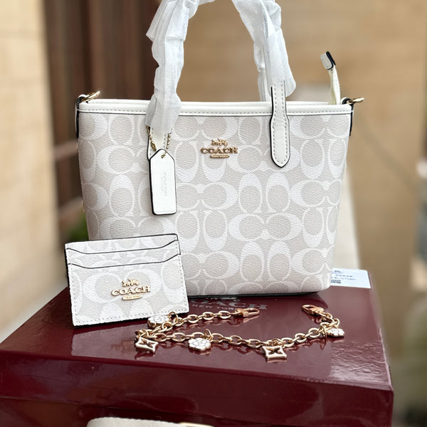 Coach City Mini Tote Bag-With Wallet & Charm Chain-Box Included-Master Plus Series.