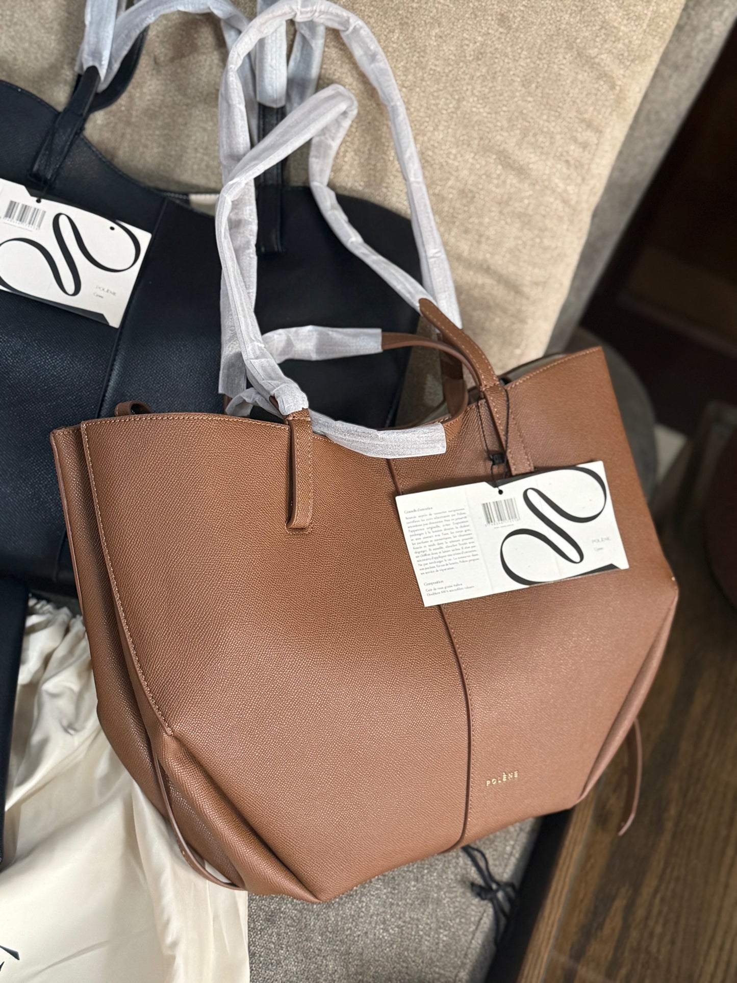 Pólene Cyme Textured edition tote Bag! AAA TOP QUALITY With Folding Box
