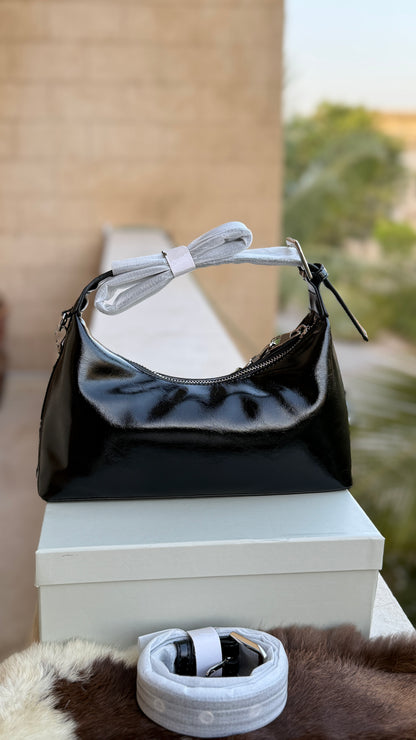 Charles & Keith Atwood chain-embellished shoulder bag with a shiny finish-Master Series-With box
