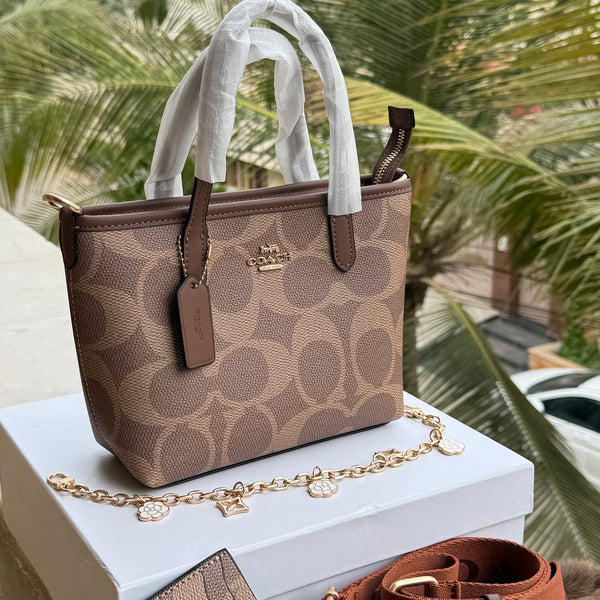 Coach City Mini Tote Bag-With Wallet & Charm Chain-Box Included-Master Plus Series.