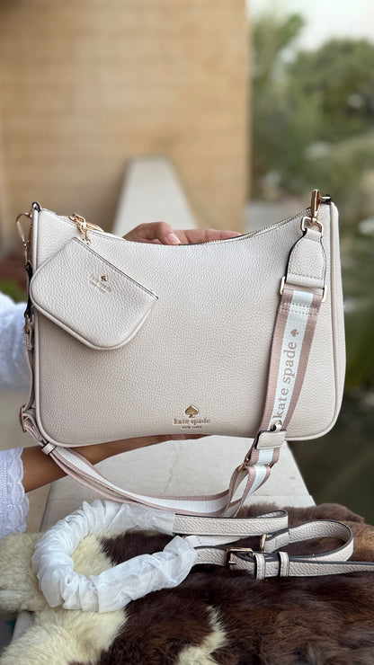 Kate Spade Emma Large Crossbody bag With mini pouch-Master Plus series Beige