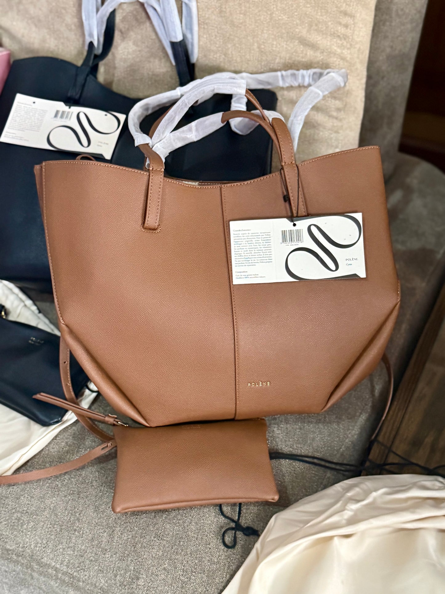 Pólene Cyme Textured edition tote Bag! AAA TOP QUALITY With Folding Box