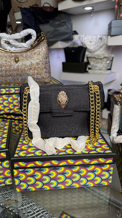 Kurt Geiger London Mini Kensington houndstooth tote bag with box