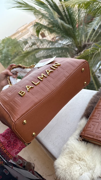 BALMAIN Large Tote With Balmain clutch