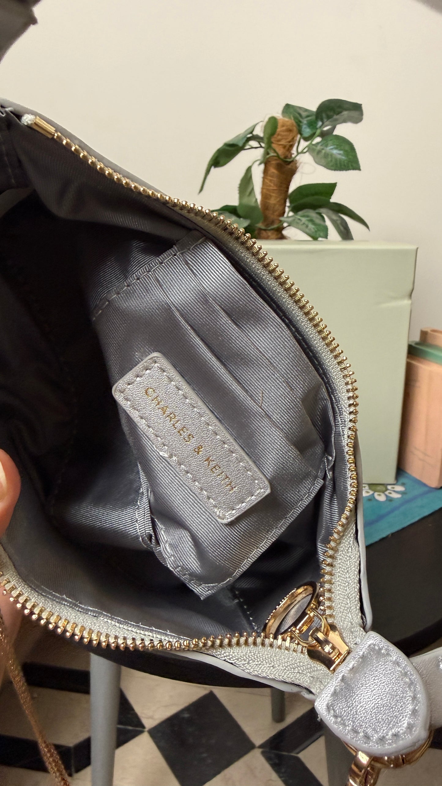 Charles & Keith Elspeth  Chain-Link Shoulder Bag.
