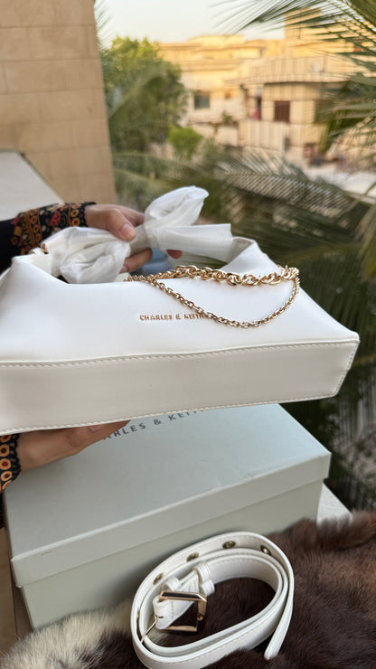 Charles & Keith Atwood chain-embellished shoulder bag-Master Series-With box