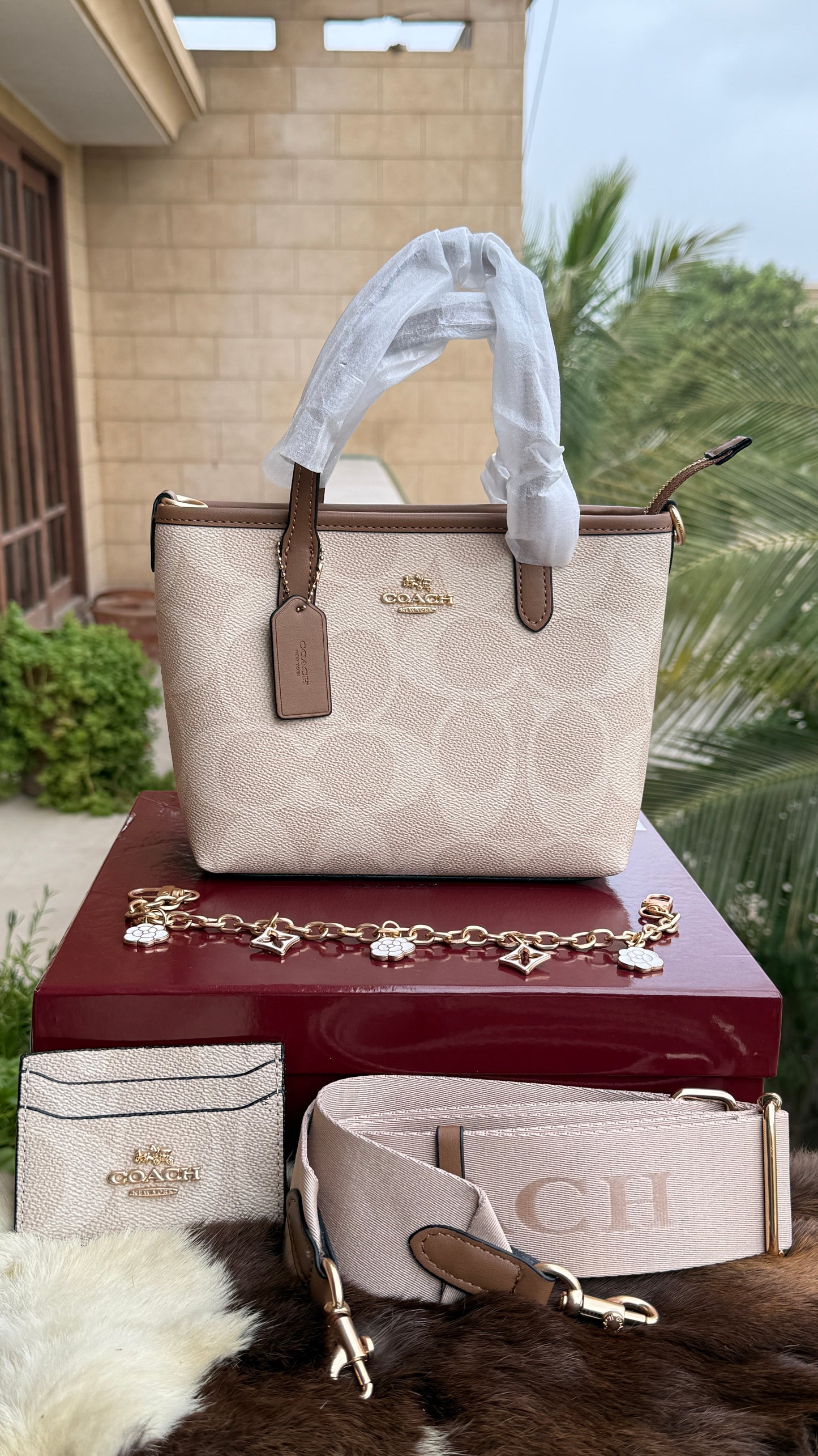 Coach City Mini Tote Bag-With Wallet & Charm Chain-Box Included-Master Plus Series.