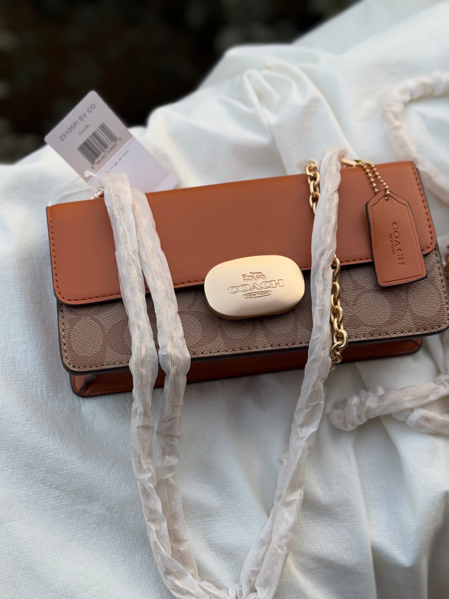 Coach Eliza Flap Crossbody Bag With Box ( Master Series )