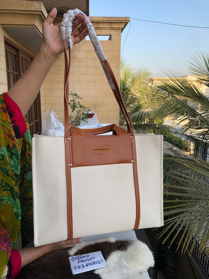 C & K SHALIA Full Size Tote Brown