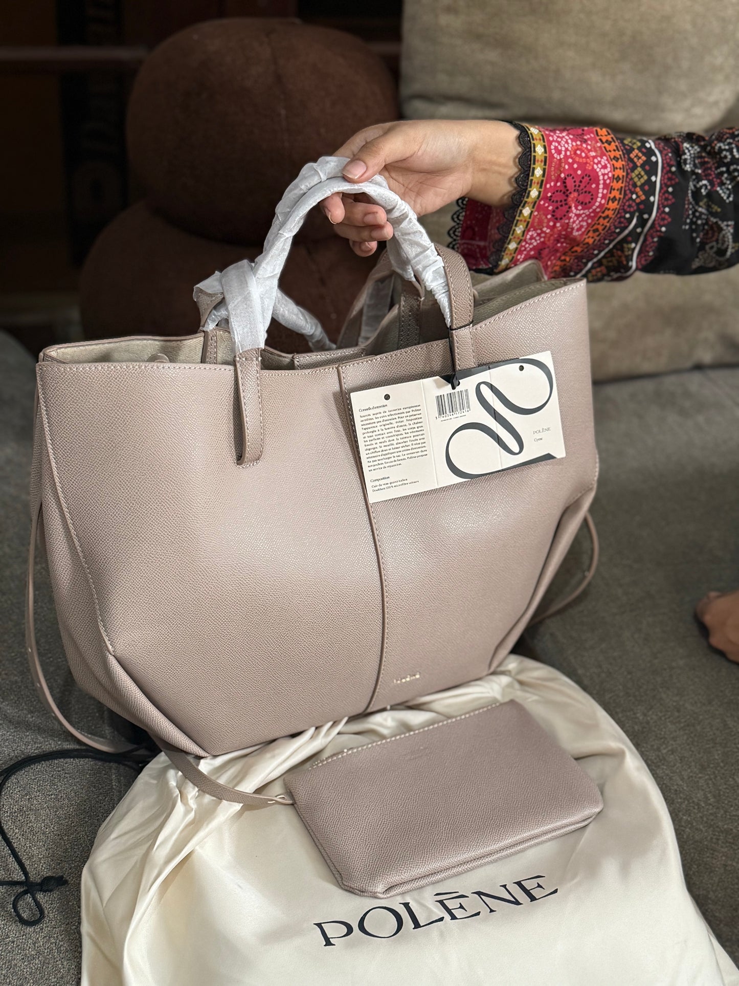Pólene Cyme Textured edition Tote Bag! AAA TOP QUALITY With Folding Box