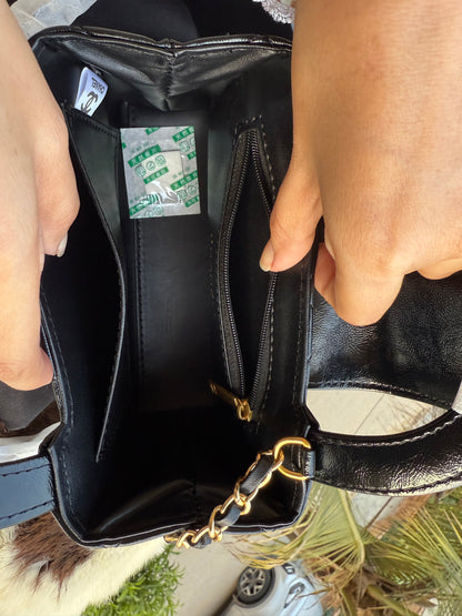 Chanel Kelly Small in Black Shinny Calf Skin-AAA Quality-Folding Box