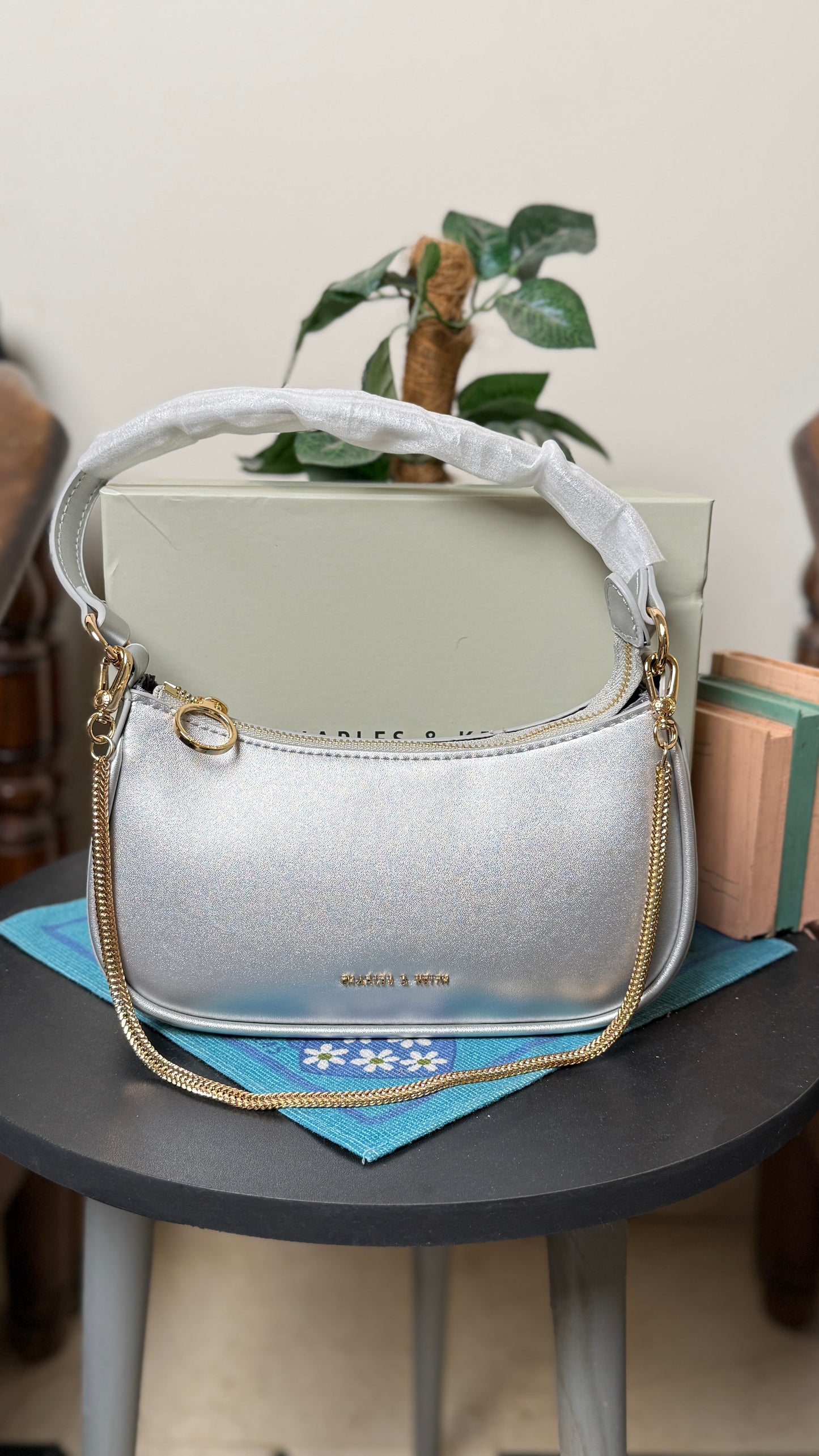 Charles & Keith Elspeth  Chain-Link Shoulder Bag.