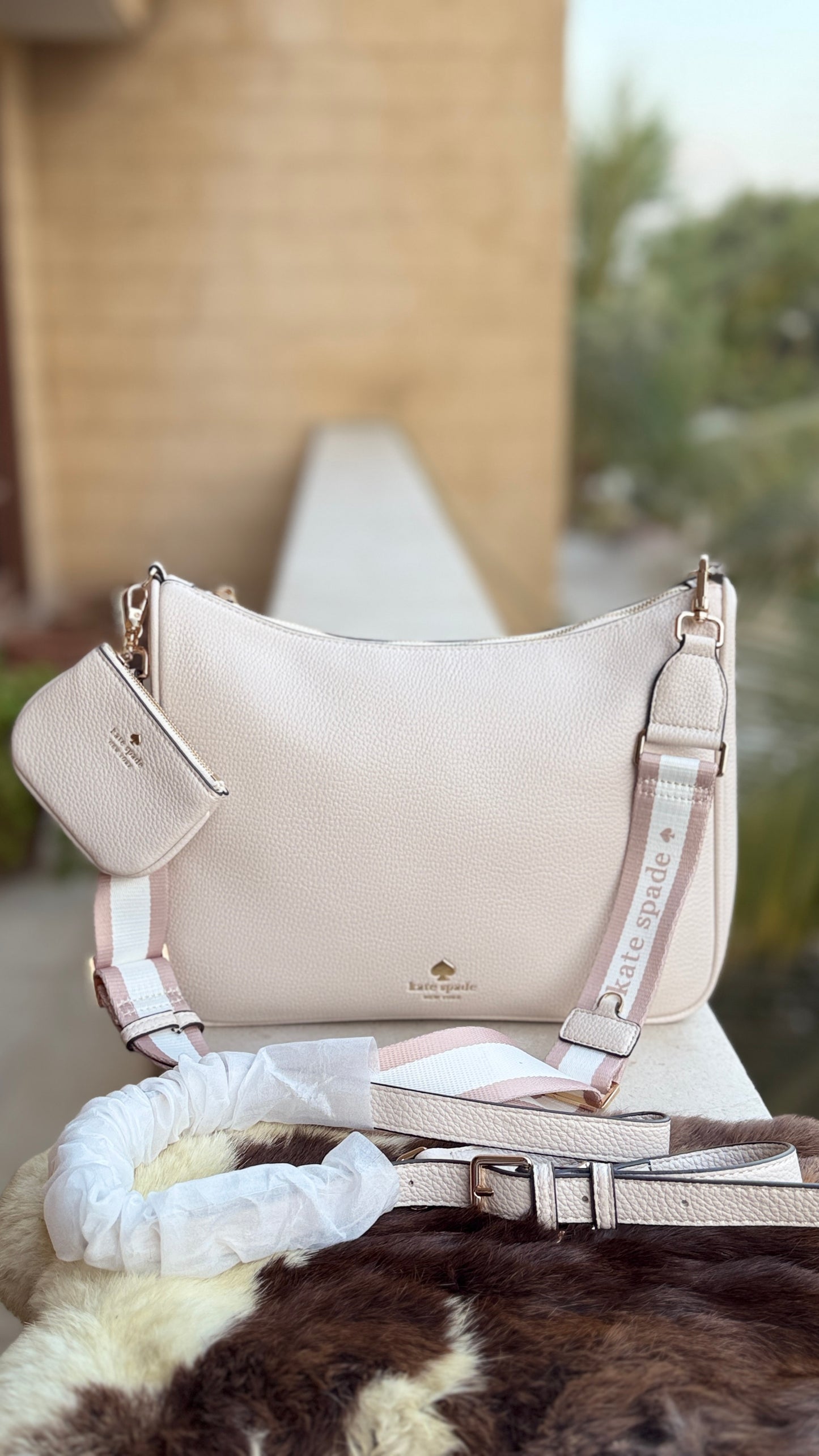 Kate Spade Emma Large Crossbody bag With mini pouch-Master Plus series Beige