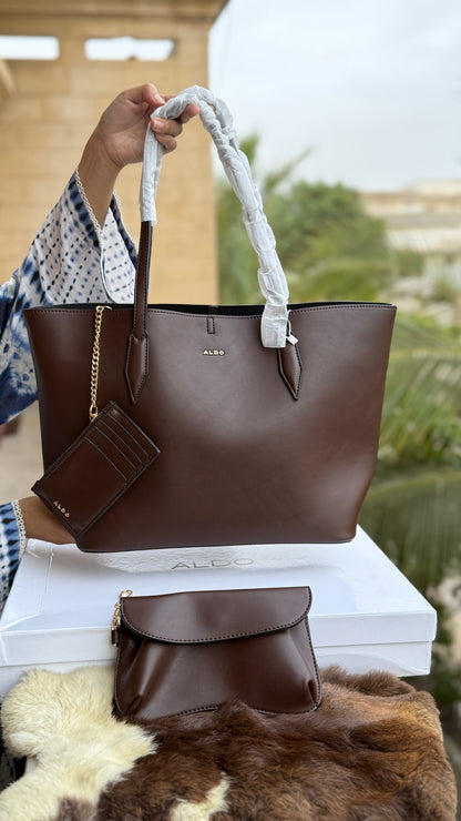 Aldo Tote-With Card Wallet & Pouch-With Box-Master Series