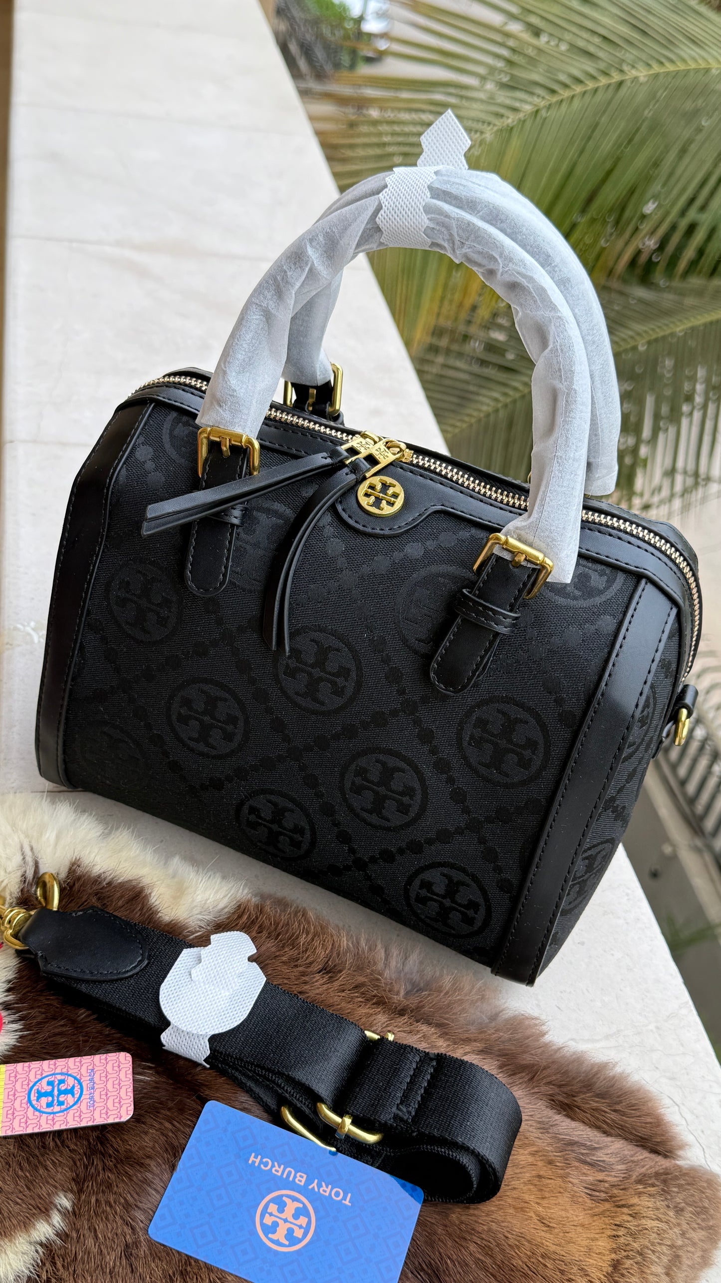 Tory Burch Petite T Monogram Jacquard Barrel Bag-Master Series.