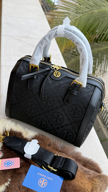 Tory Burch Petite T Monogram Jacquard Barrel Bag-Master Series.